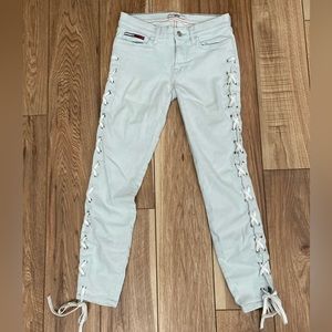 Tommy Hilfiger Lace Up Lightwash Denim Pants/Jeans